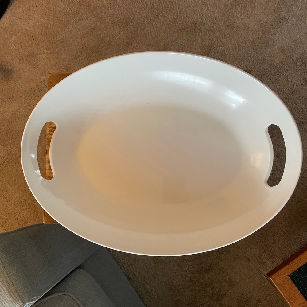 Serving Platter Melamine Very Big Lightweight  Cut Out Handle